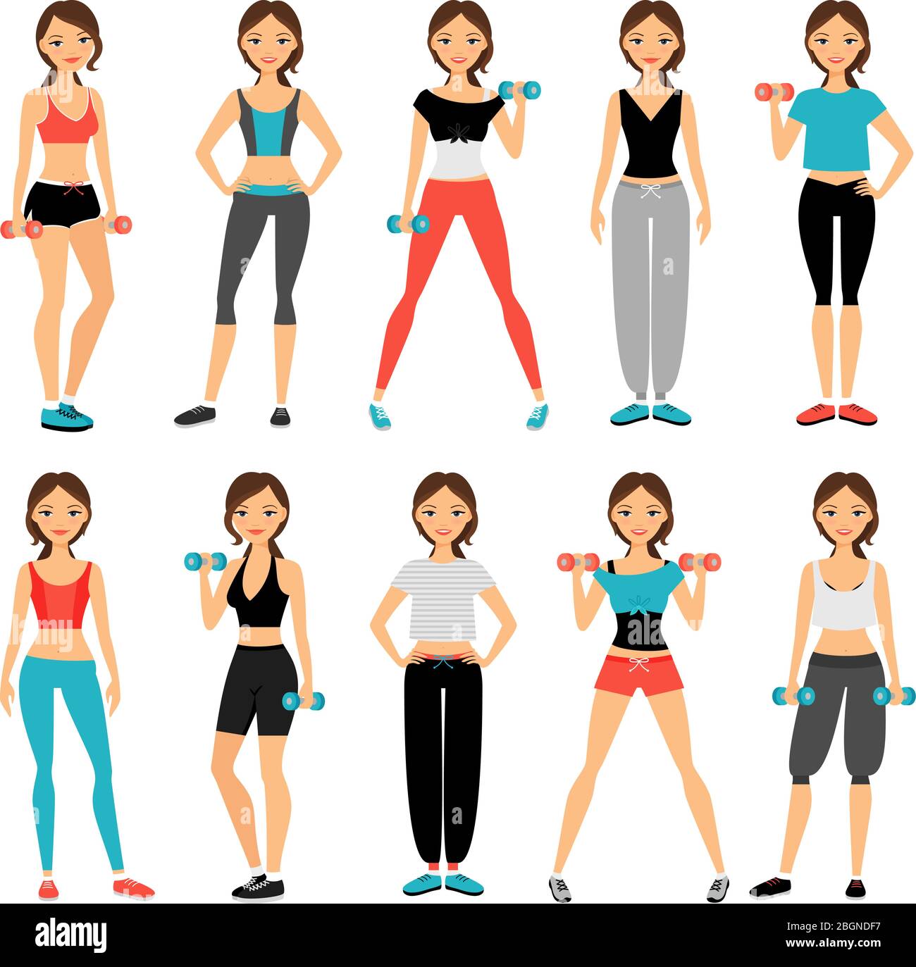 Women in sportswear. Sport outfit young woman vector illustration Stock  Vector Image & Art - Alamy