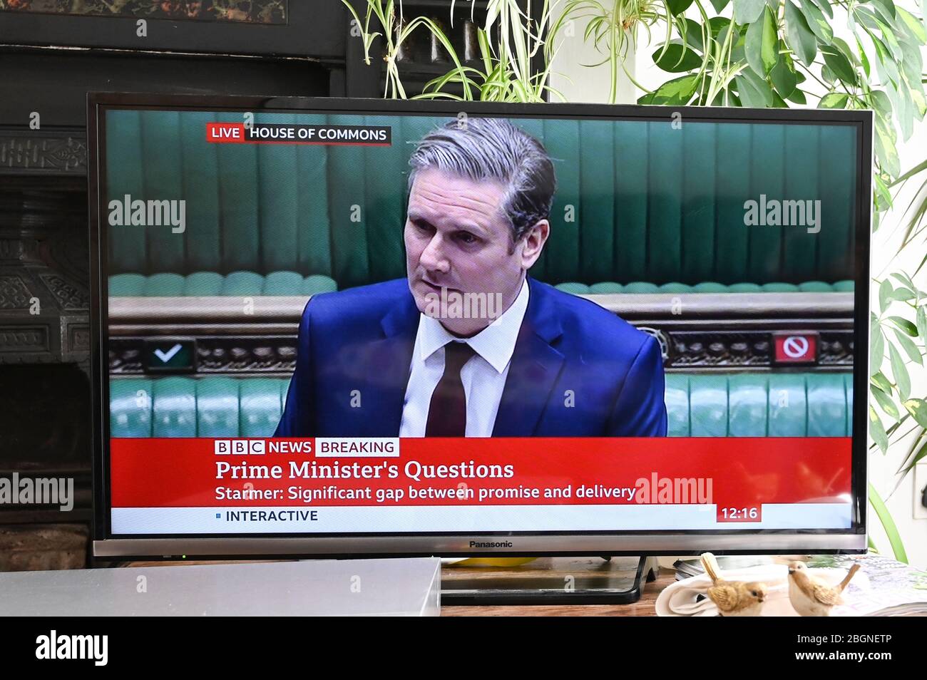 Leader of the Labour Party, Sir Keir Starmer at PMQs. Stock Photo
