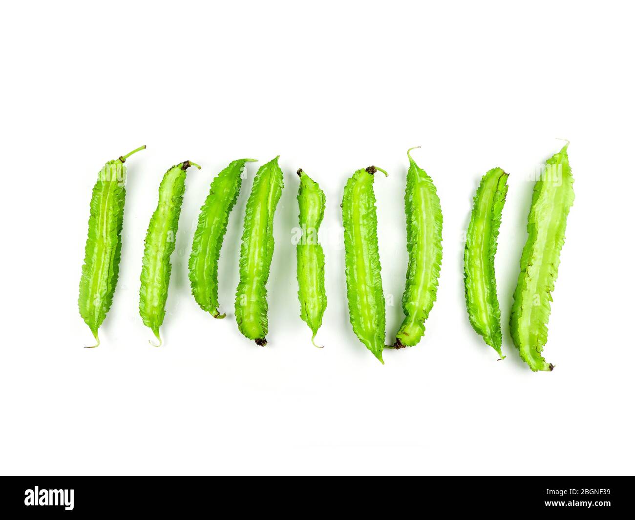 Winged beans on white background isolate. Vegetables to eat with chili