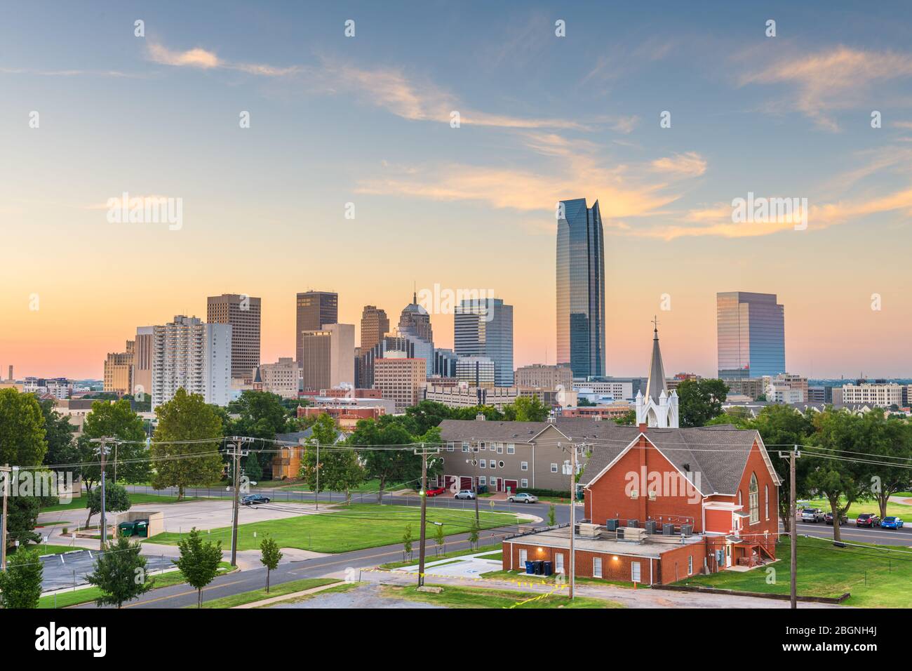 Oklahoma City, Oklahoma, USA downtown skyline at twilight. Stock Photo