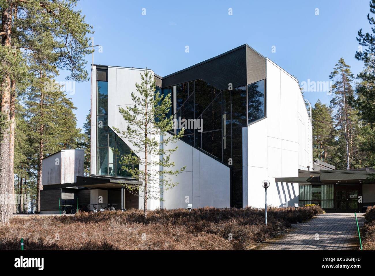 Modern architecture of Paijala cemetery new chapel in Tuusula, Finland Stock Photo