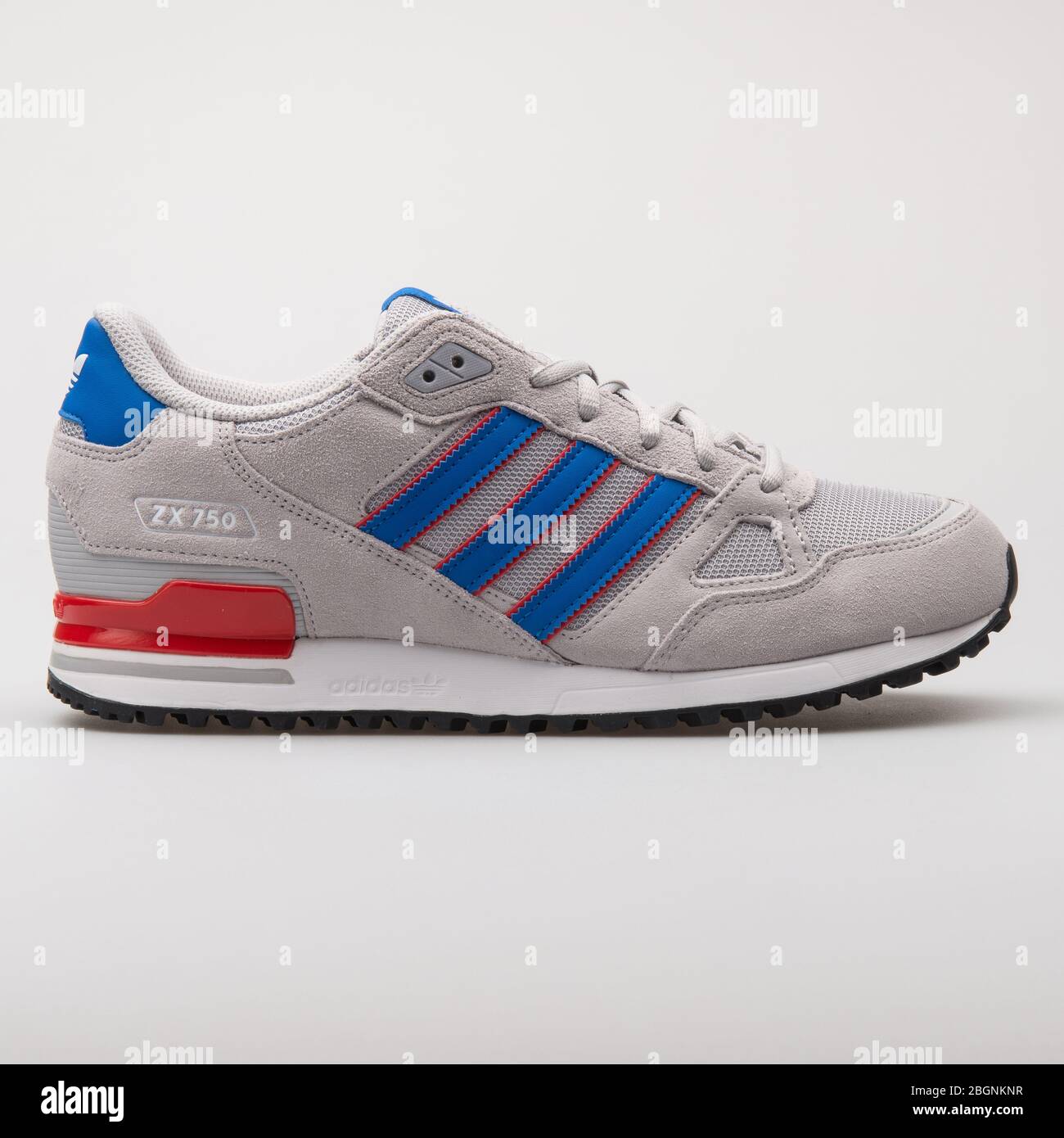 VIENNA, AUSTRIA - AUGUST 6, 2017: Adidas ZX 750 grey, blue and red sneaker  on white background Stock Photo - Alamy
