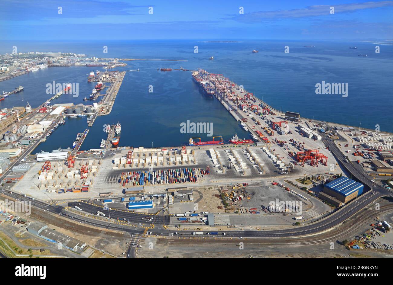 Aerial view of Cape Town Harbour and Container Terminal Stock Photo Alamy