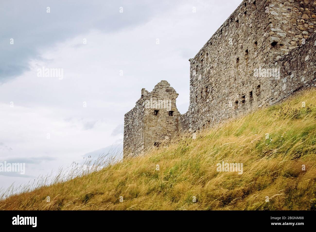 Ruthven Barracks by Ruthven in Badenoch, Scotland in Europe UK. Built in 1719. Stock Photo