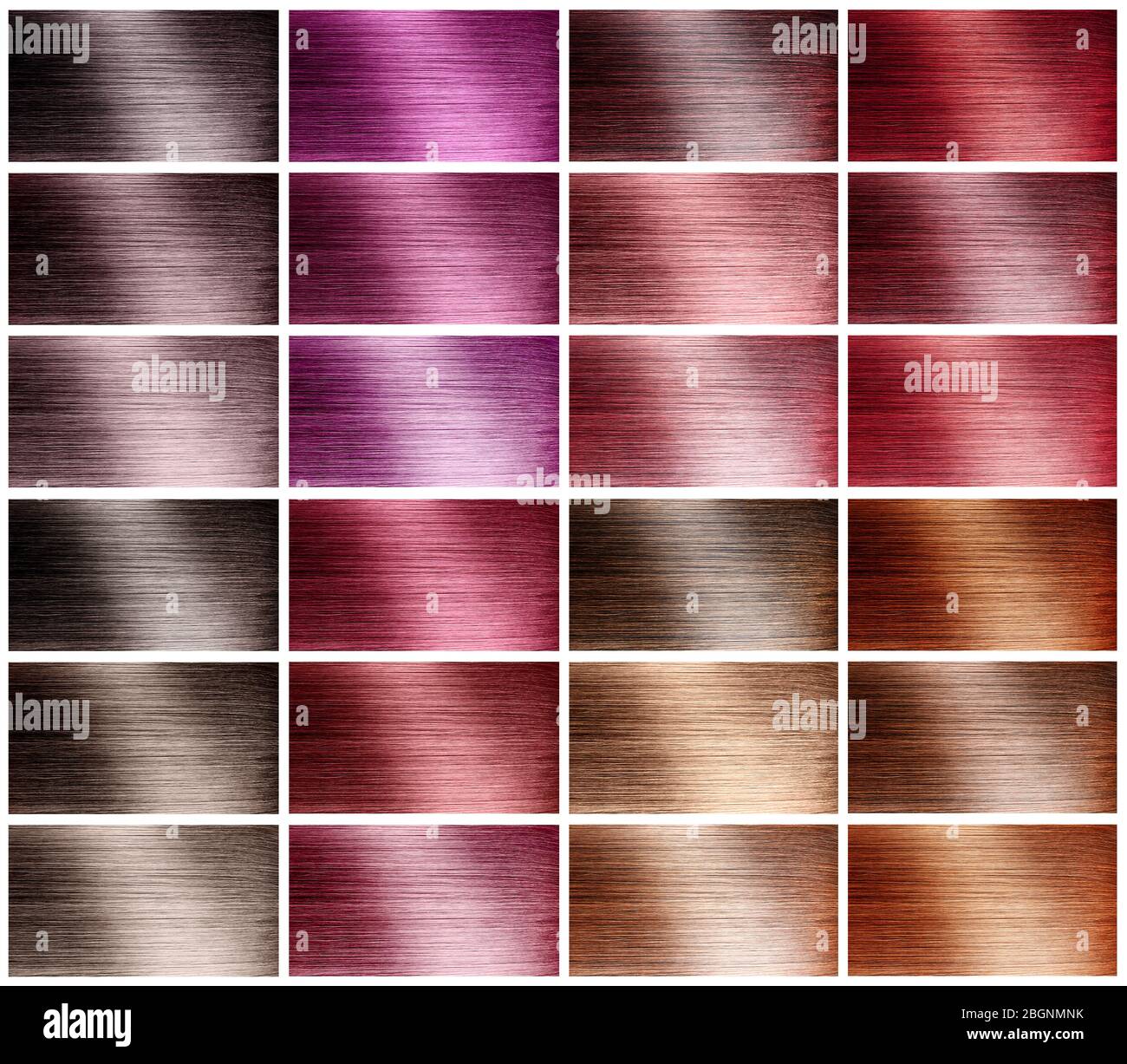 Hair tints colors set palette on white background Stock Photo