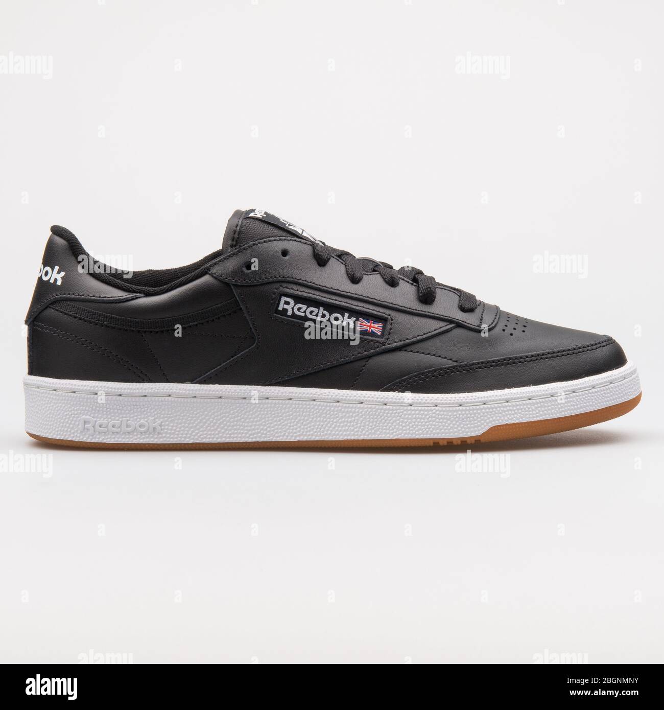VIENNA, AUSTRIA - AUGUST 14, 2017: Reebok Club C 85 black and white sneaker on white background Stock Photo - Alamy