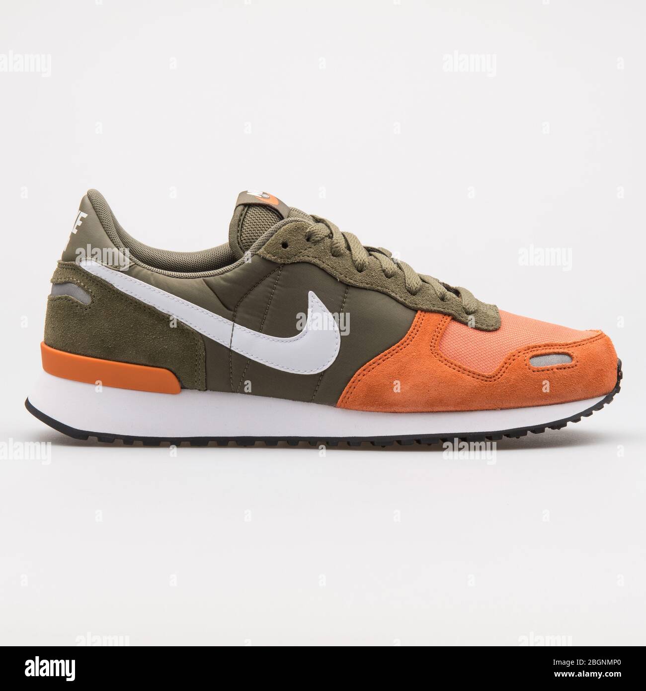 VIENNA, AUSTRIA - AUGUST 14, 2017: Nike Air VRTX Leather olive green,  orange and white sneaker on white background Stock Photo - Alamy