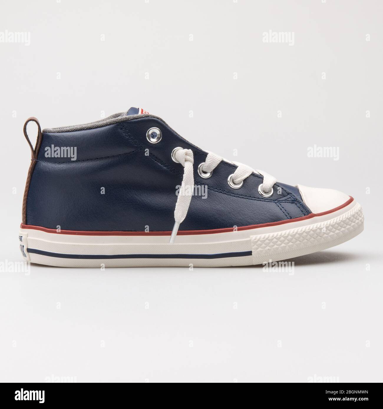 VIENNA, AUSTRIA - AUGUST 14, 2017: Converse Chuck Taylor All Star Street Mid  navy blue sneaker on white background Stock Photo - Alamy