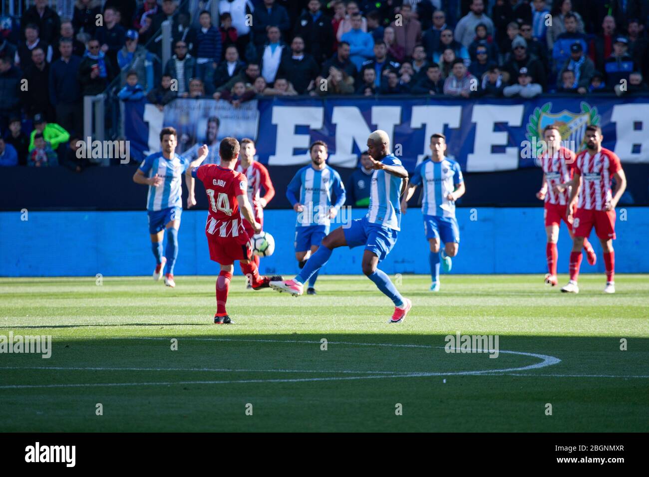 Málaga, Spain. 9th Feb 2018. La Liga Match Málaga C.F. - Atlético de Madrid Stock Photo