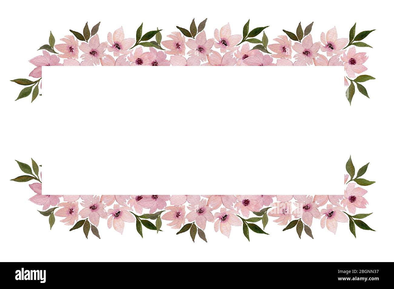 Watercolor Pink Flower Frame In Pink And Purple Hues Elegant Floral Decoration For Mothers Day Floral Frame Illustration With Copy Space Stock Photo Alamy