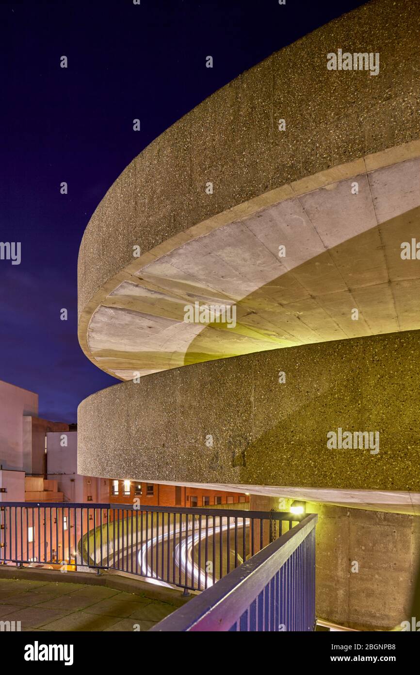 Brutalist Charter Place Parking garage, Watford, England. Stock Photo