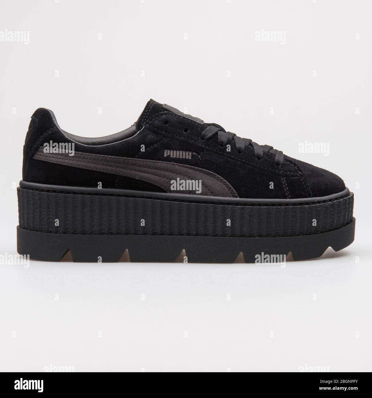 VIENNA, AUSTRIA - AUGUST 22, 2017: Puma Cleated Creeper Suede black sneaker  on white background Stock Photo - Alamy