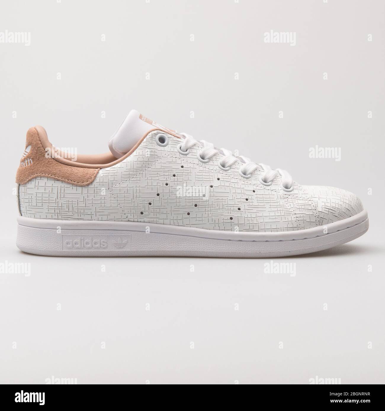 VIENNA, AUSTRIA - AUGUST 24, 2017: Adidas Stan Smith white and khaki sneaker on white background Stock Photo - Alamy