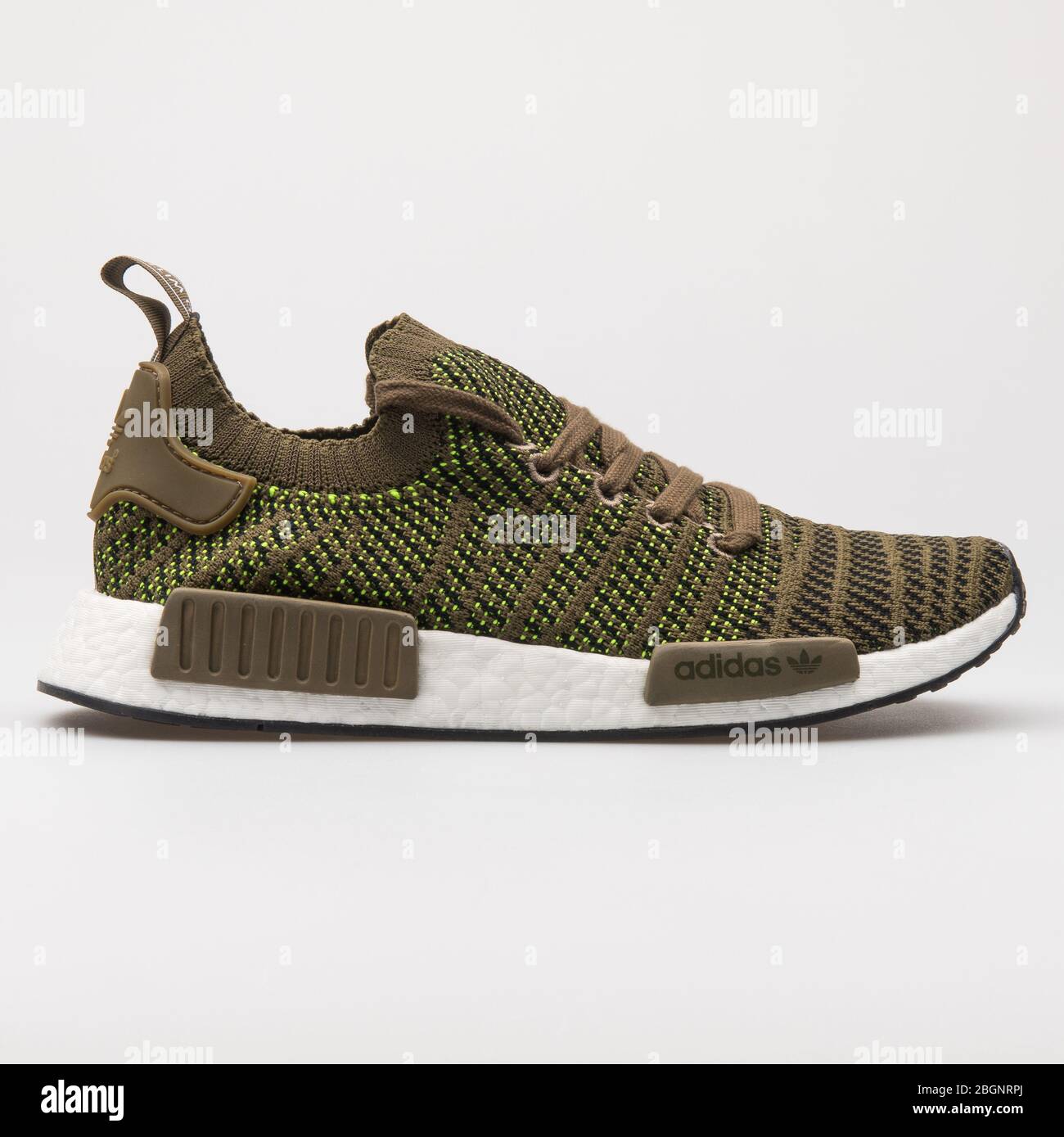 VIENNA, AUSTRIA - AUGUST 24, 2017: Adidas NMD R1 olive green sneaker on  white background Stock Photo - Alamy