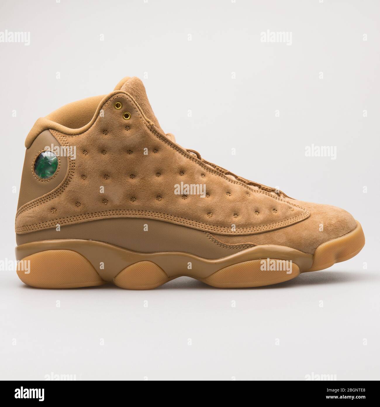 VIENNA, AUSTRIA - AUGUST 24, 2017: Nike Air Jordan 13 Retro baroque brown  sneaker on white background Stock Photo - Alamy