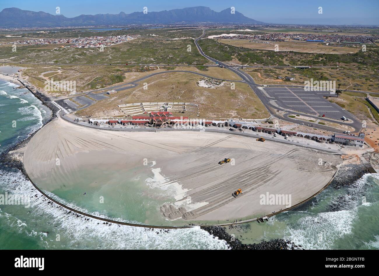 Aerial photo of Strandfontein Pavilion Stock Photo