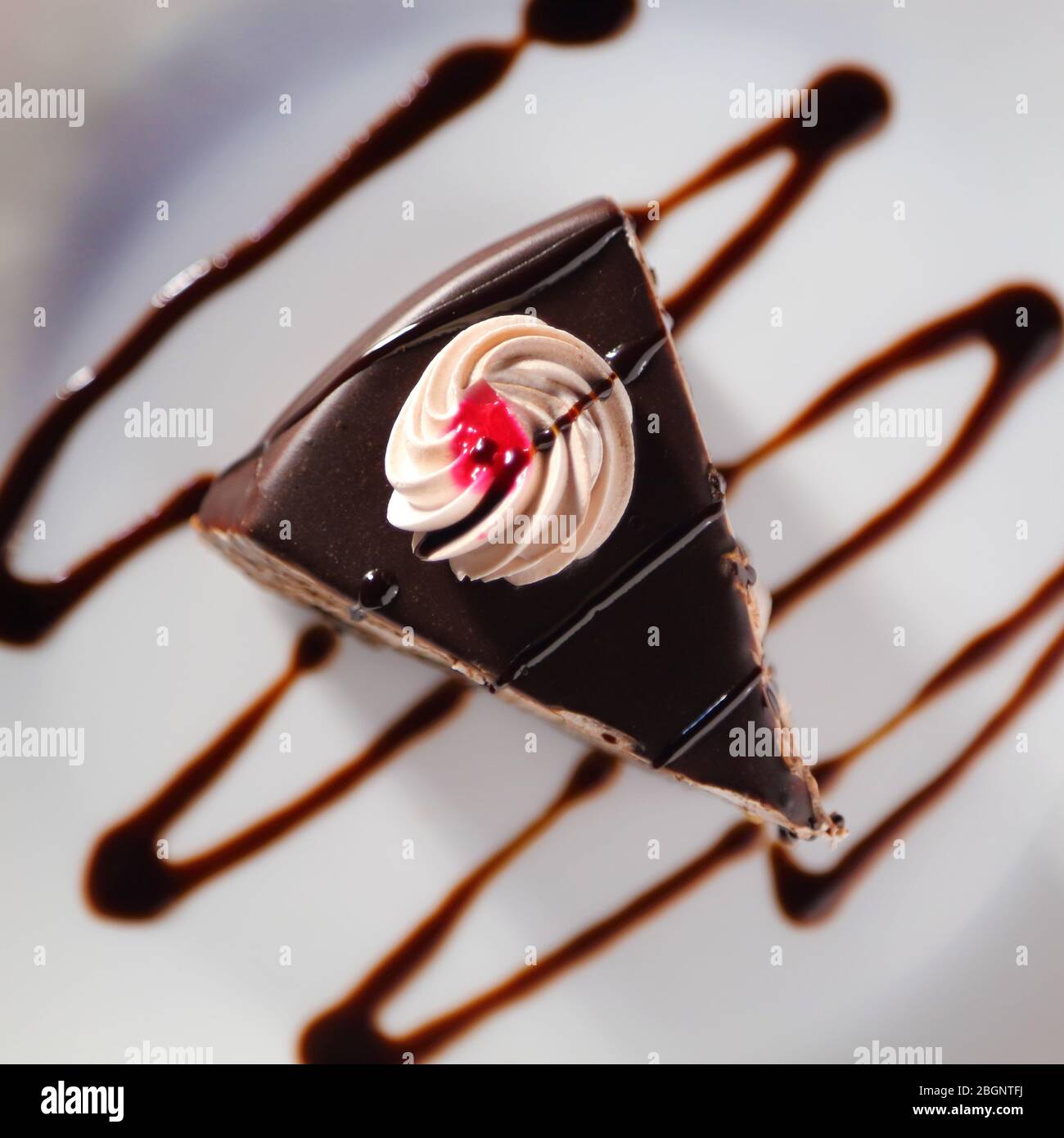 Sweet homemade dark chocolate layer cake stock photo alamy