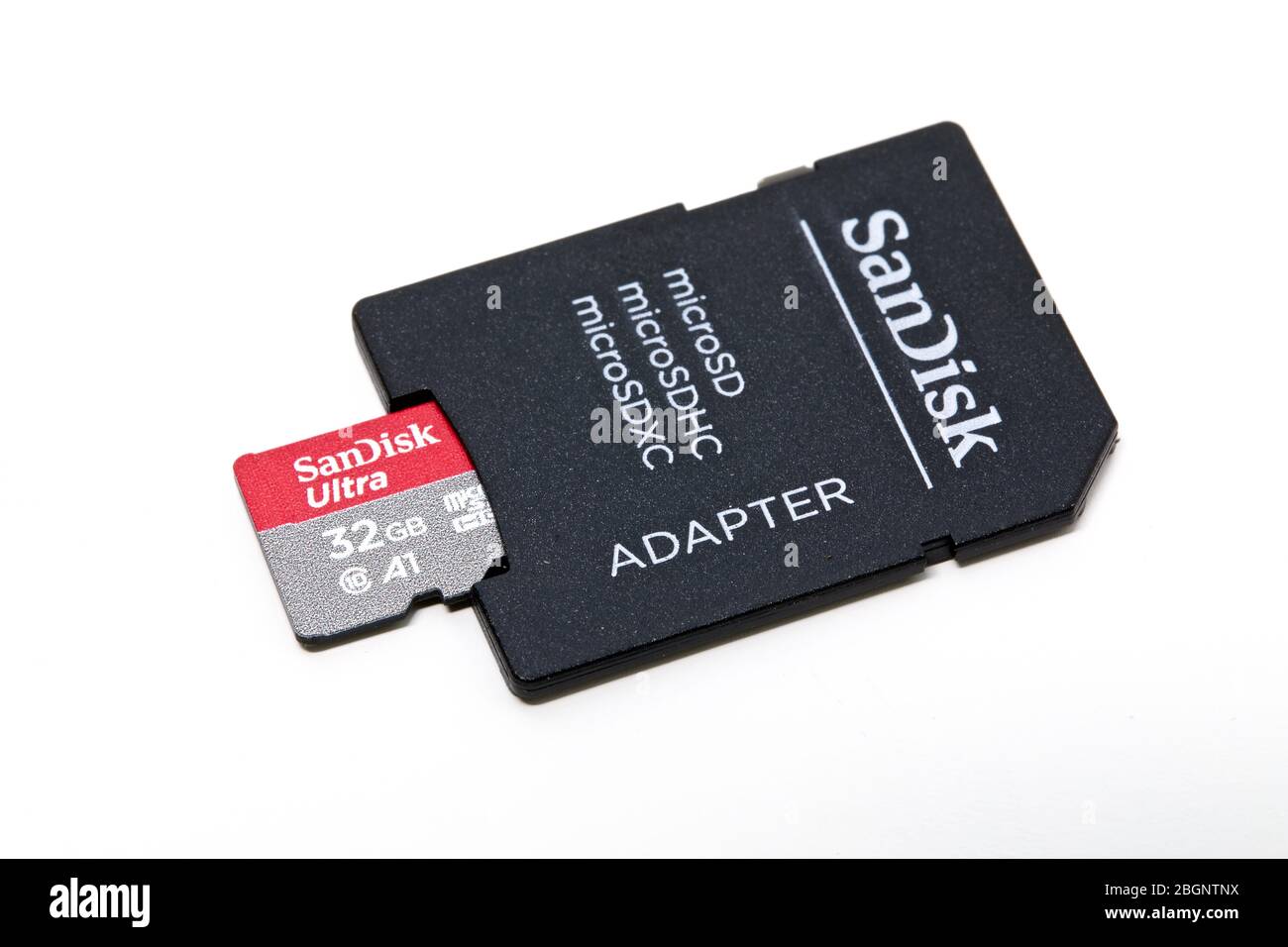 Sandisk Micro Sd Card And Adapter Stock Photo Alamy