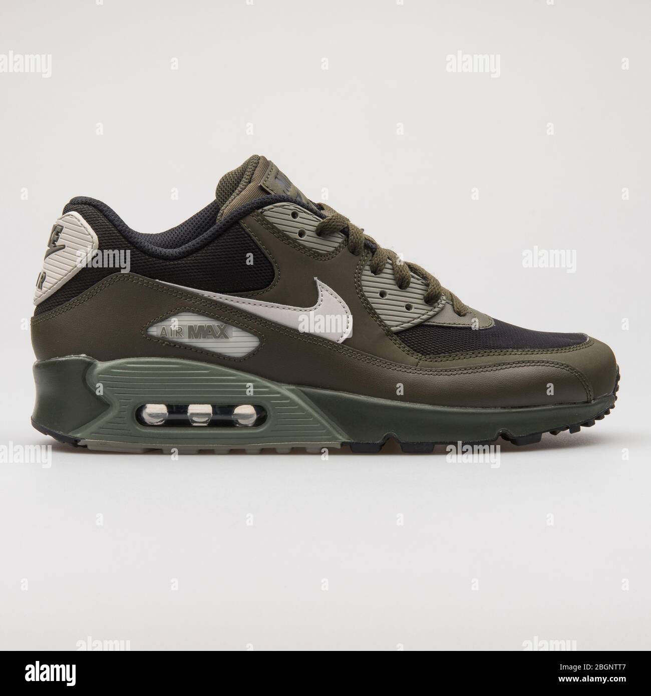 VIENNA, AUSTRIA - AUGUST 29, 2017: Nike Air Max 90 Premium olive green and  black sneaker on white background Stock Photo - Alamy