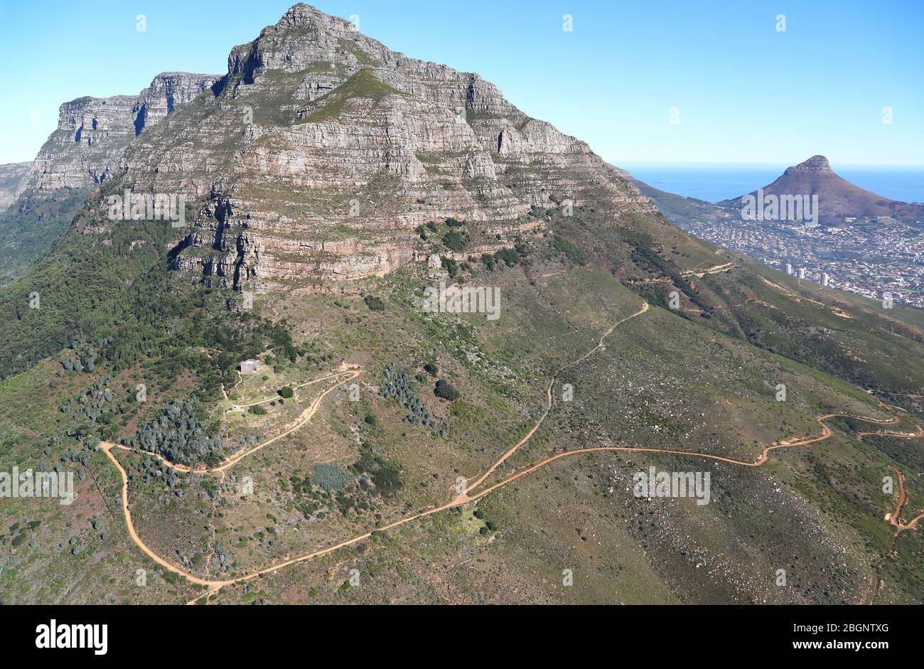 Aerial photo of Kings Blockhouse and Table Mountain Stock Photo Alamy