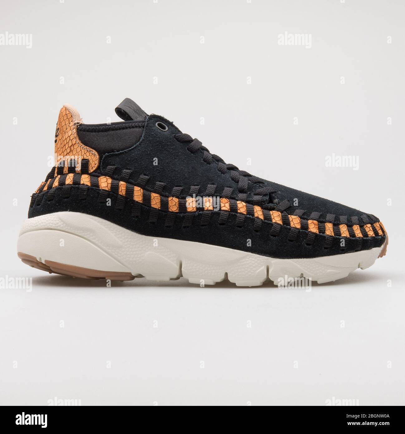 VIENNA, AUSTRIA - AUGUST 29, 2017: Nike Air Footscape Woven Chukka suede  black and khaki sneaker on white background Stock Photo - Alamy