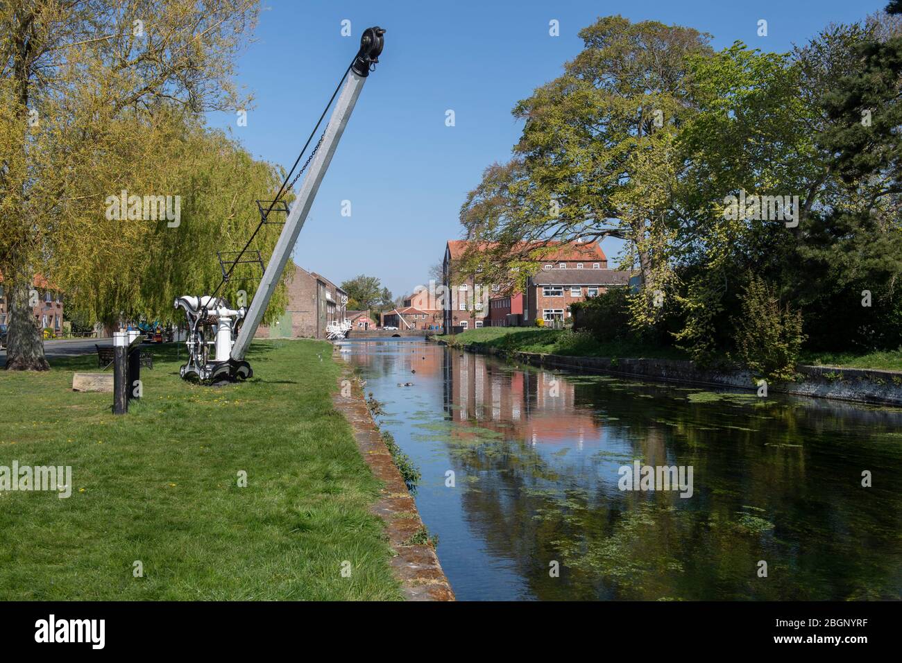 The canal at Riverhead in Driffield, East Yorkshire Stock Photo