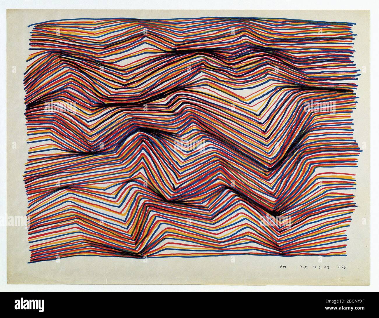 SENZA TITOLO cartella artwork compensato materiale inerte tempera Fernando Melani CAMUSAC Museum Contemporary Art Cassino Italy Stock Photo