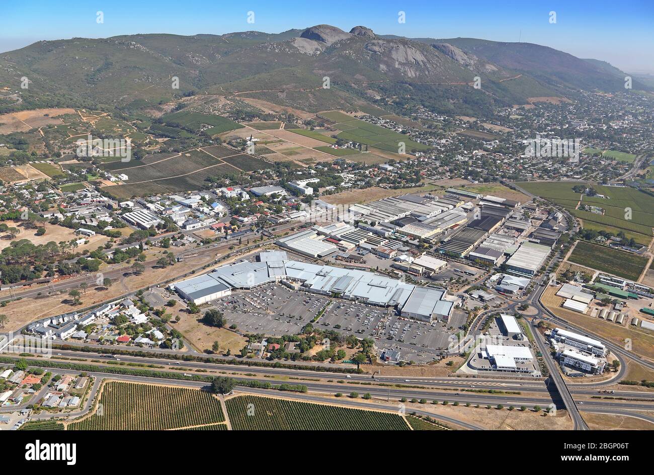 Aerial photo of Paarl Mall Stock Photo Alamy