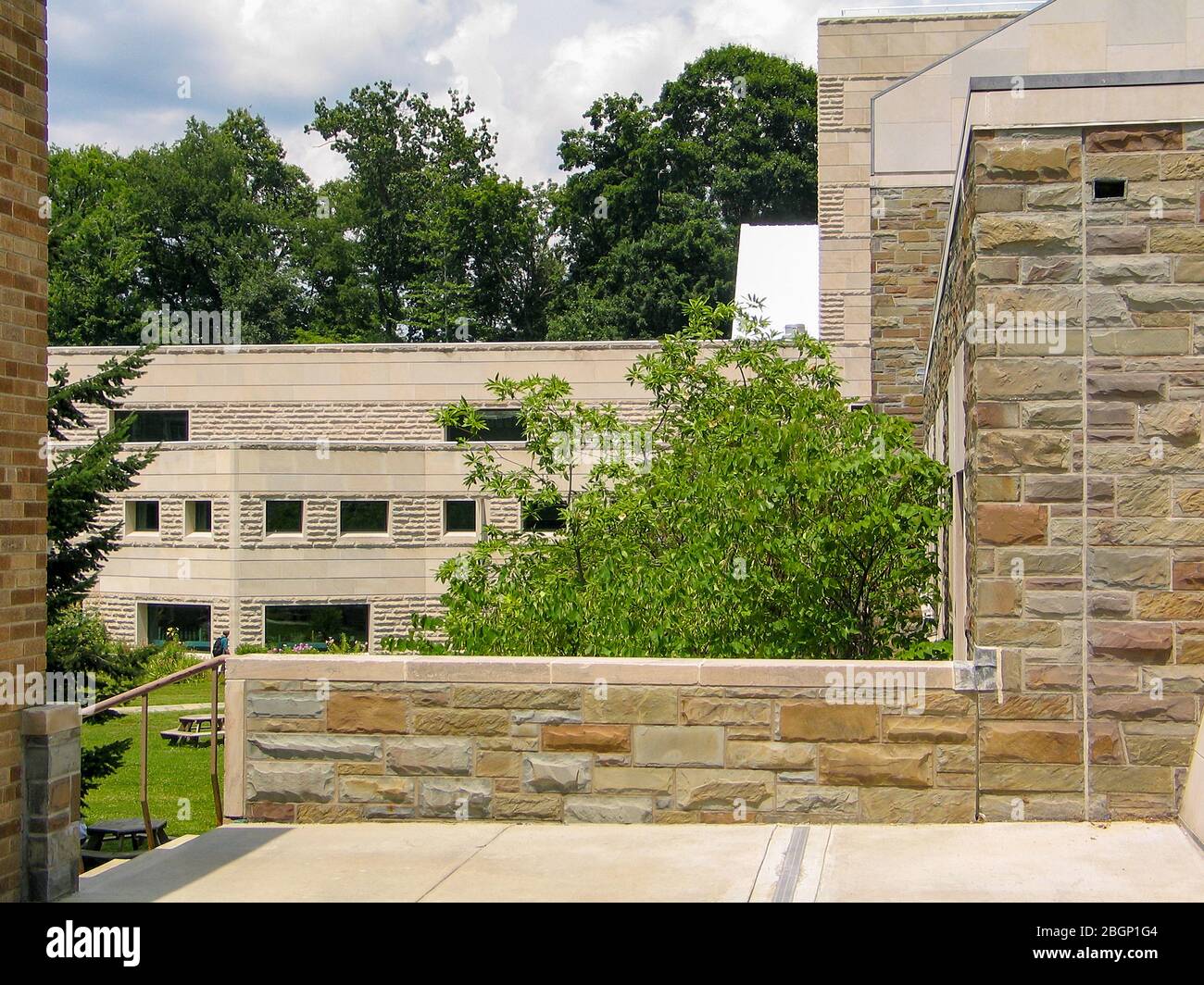 Examples of modern architecture at Ives Hall on the Cornell University Campus in Ithaca, NY