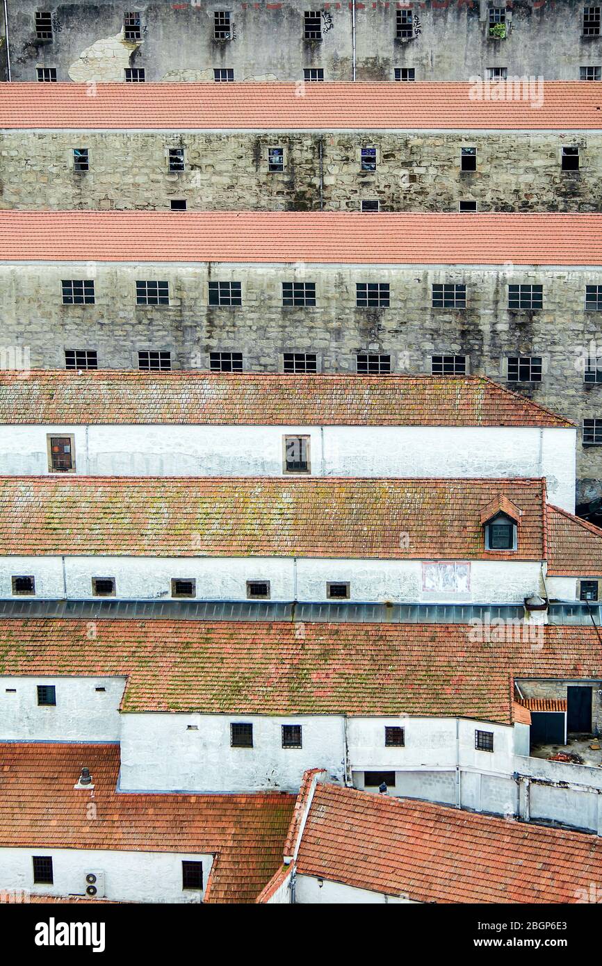 The architecture of the city of Porto, the old authentic buildings with ...