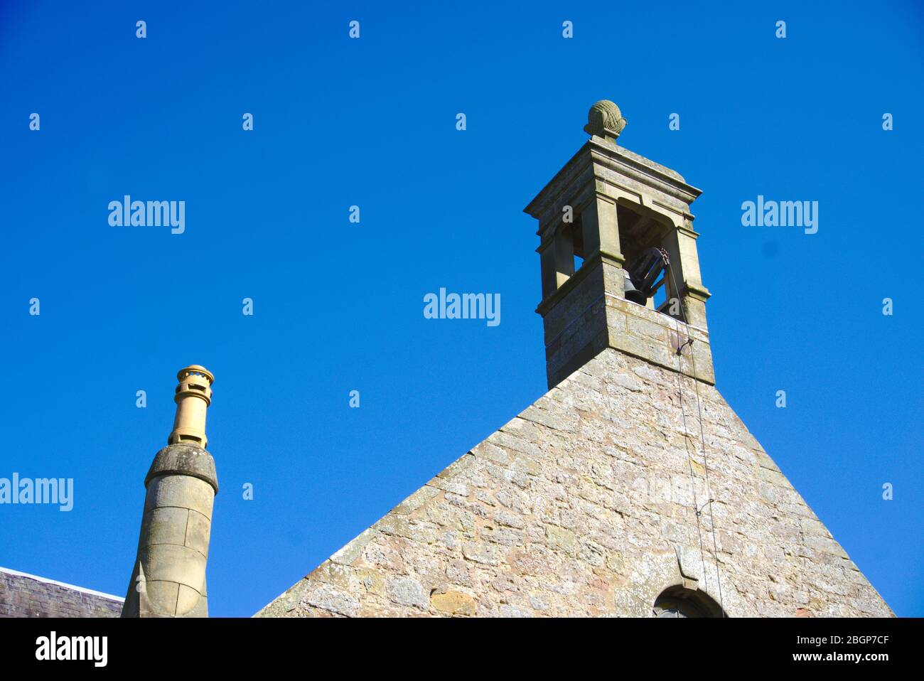 Bell tower of the 18th century parish church in Roxburgh, Scottish ...
