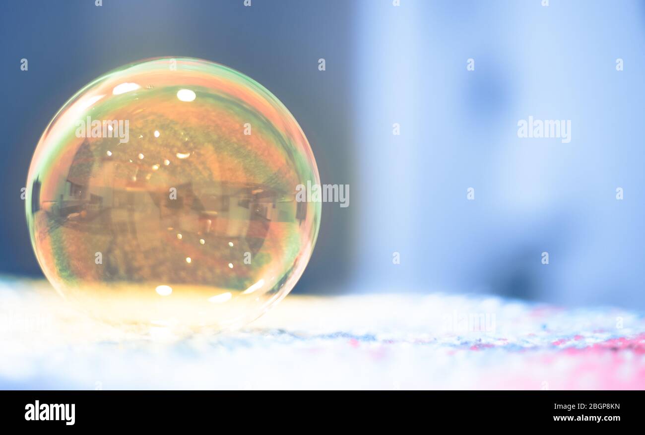 Soap bubbles floating in the air as the Summer sun sets Stock Photo - Alamy