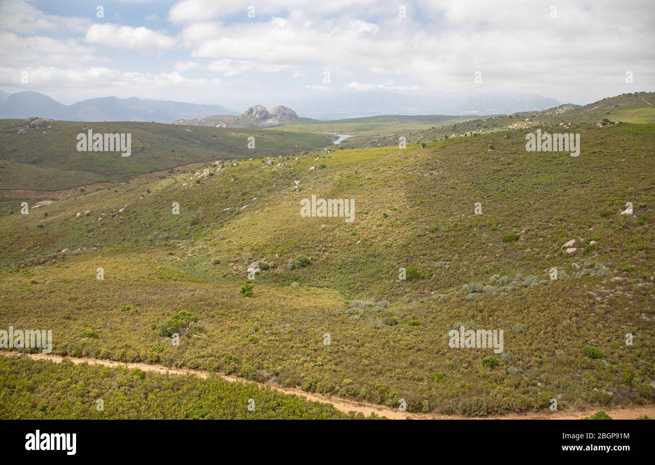 Aerial photo of Paarl Rock and trails Stock Photo - Alamy