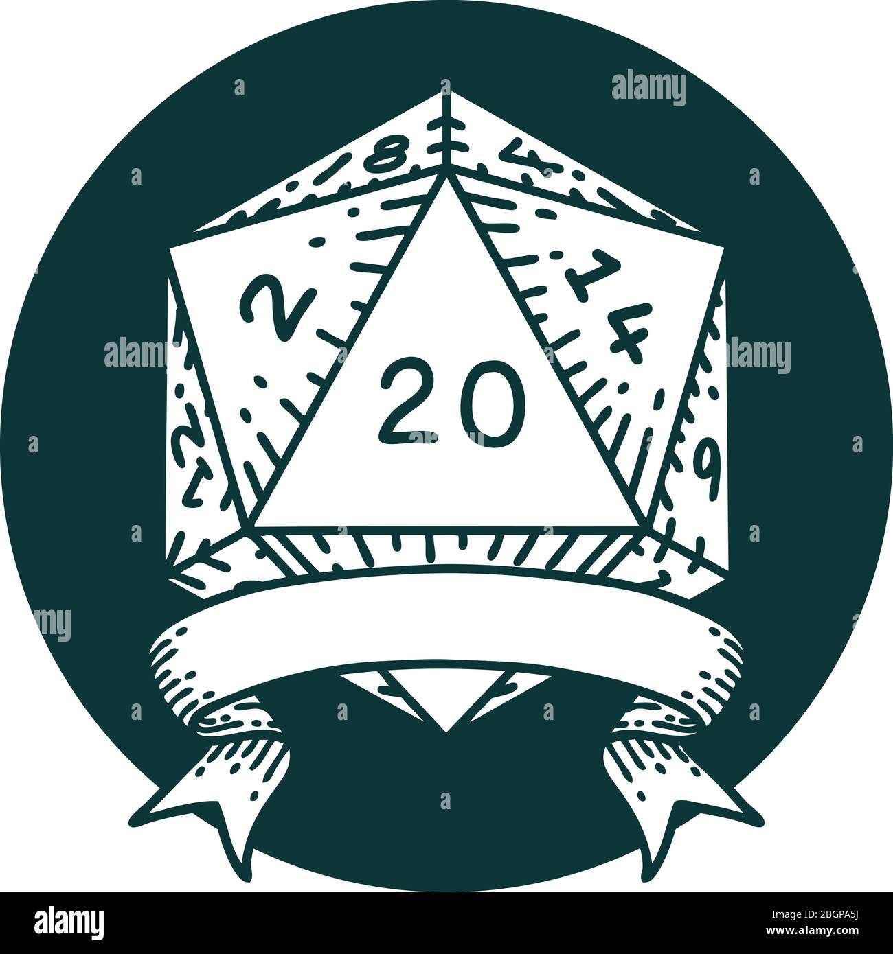 icon of natural 20 critical hit D20 dice roll Stock Vector Image & Art -  Alamy