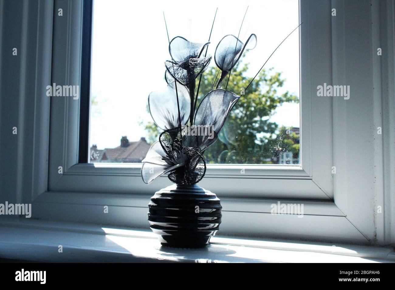 Posh black window ornament Stock Photo
