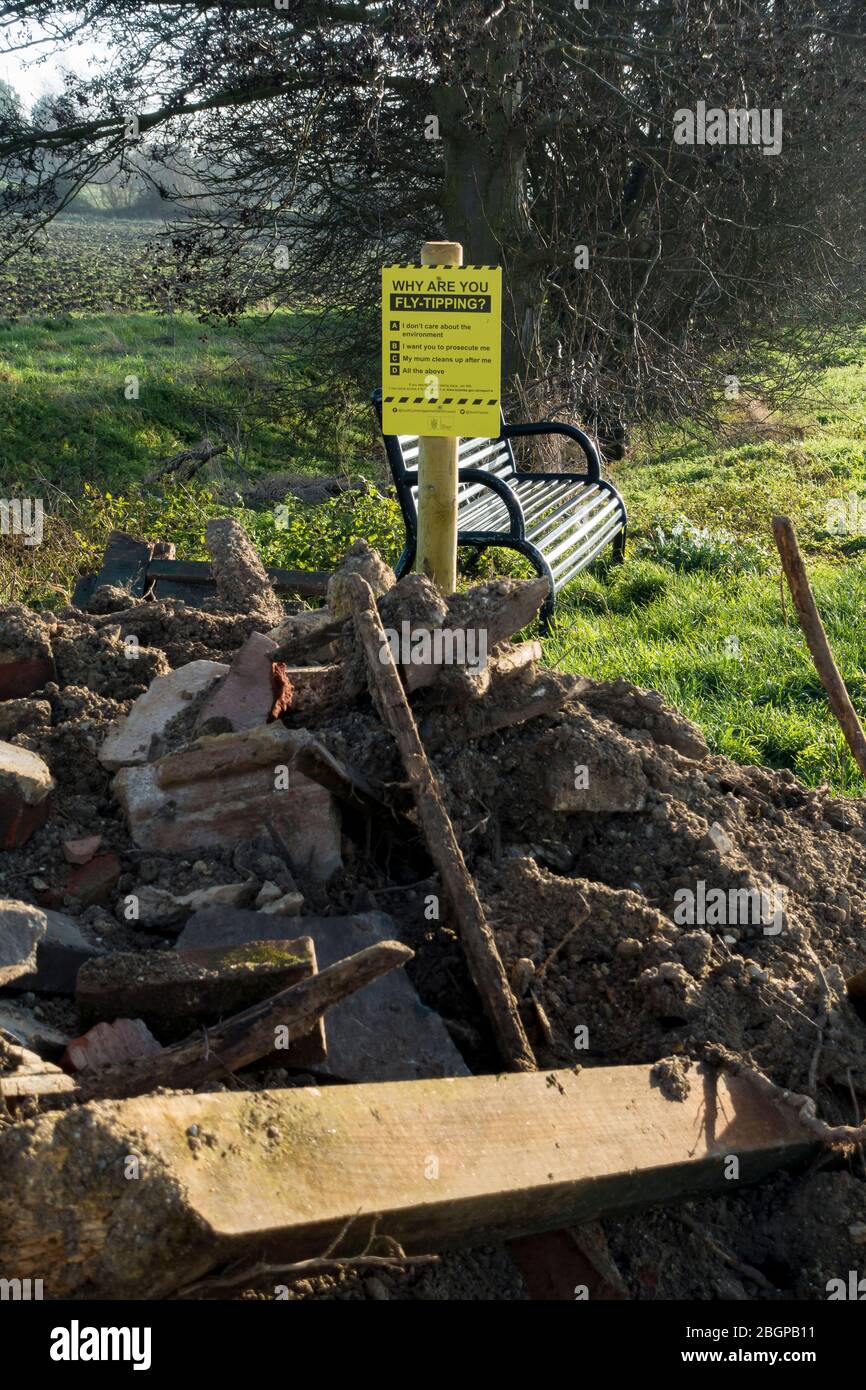 Anti fly-tipping notice failure Stock Photo