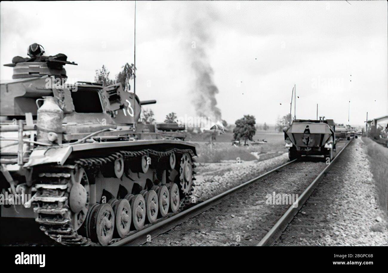 From a Panzer III in Latvia in June 1941 Stock Photo