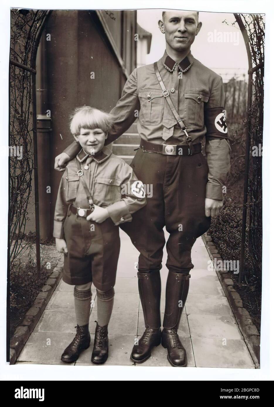 Like father, like son - Nazi father Stock Photo