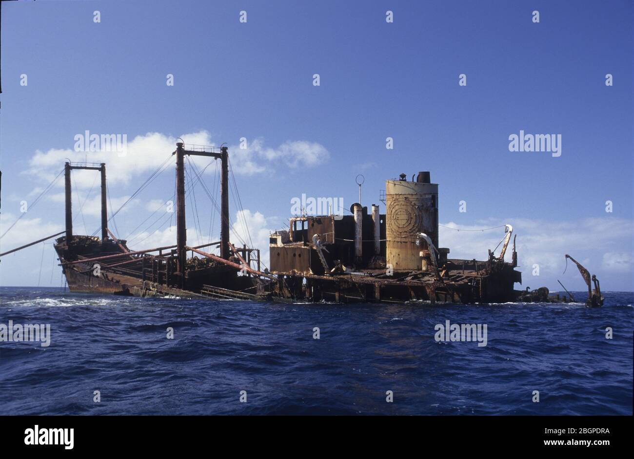 Schiffswrack auf Riff, Karibik Stock Photo