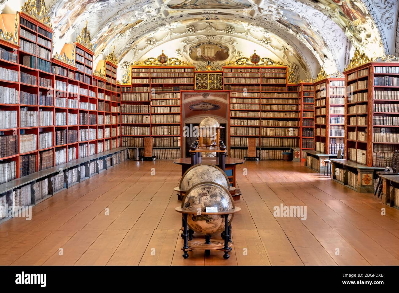 Prague Czech Republic. The library inside Strahov Monastery Stock Photo
