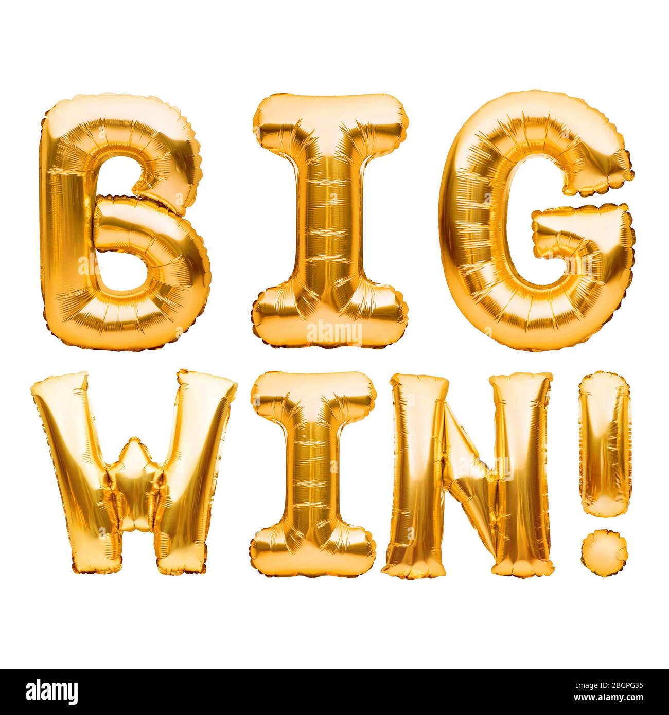 Golden words BIG WIN made of golden inflatable balloons isolated on white.  Gold foil helium balloons, sign for online casino, poker, roulette, slot  Stock Photo - Alamy