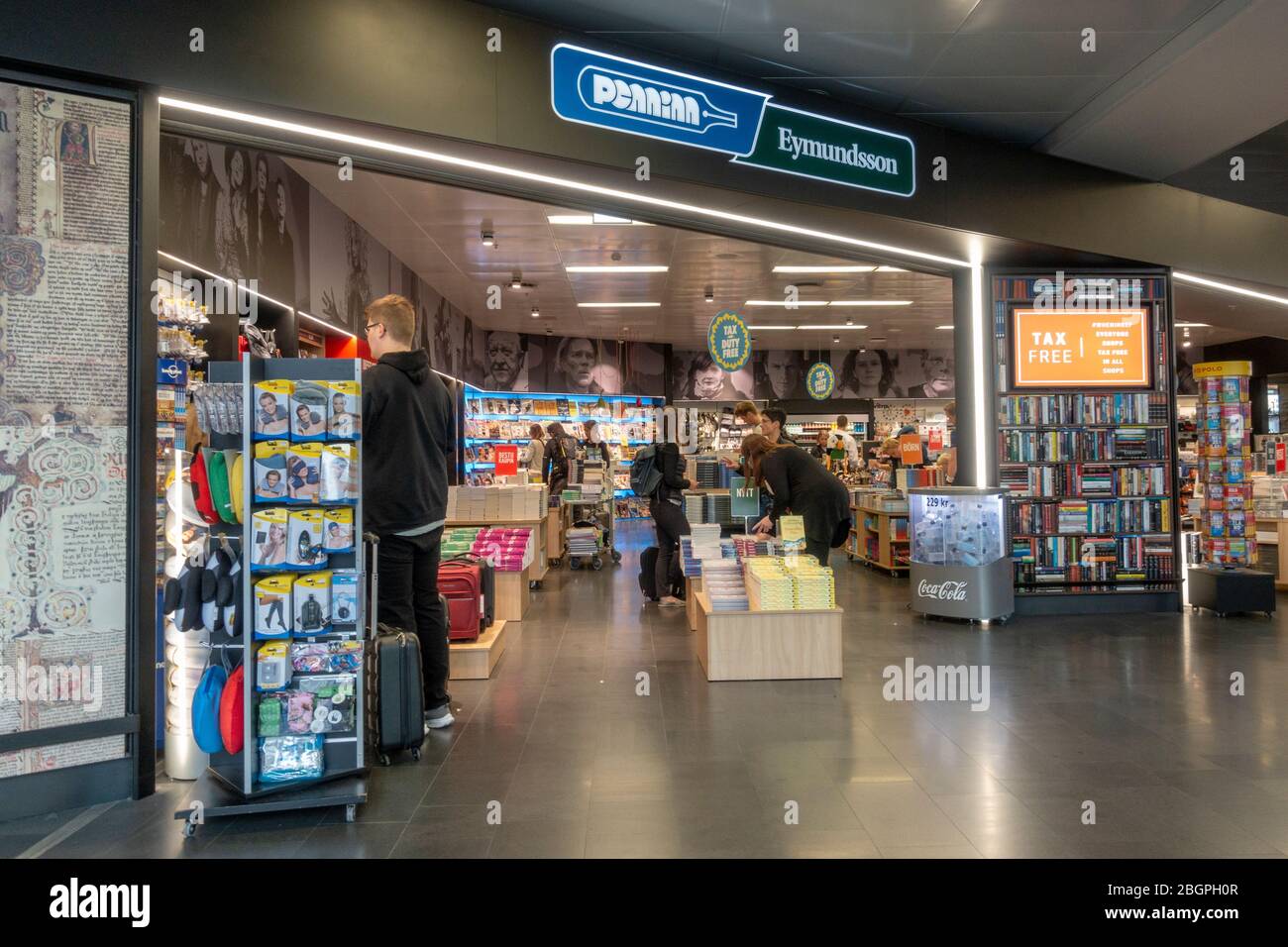The Penninn Eymundsson shop in Keflavík International Airport, Reykjavik, Iceland. Stock Photo