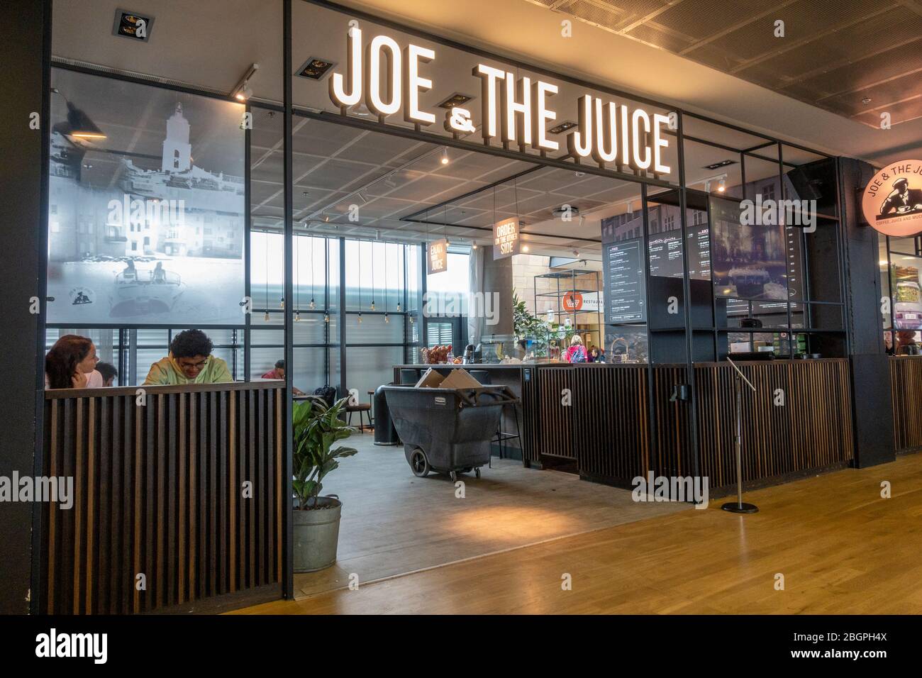 The Joe & the Juice coffee shop/juice bar at Keflavík International Airport, Reykjavik, Iceland. Stock Photo