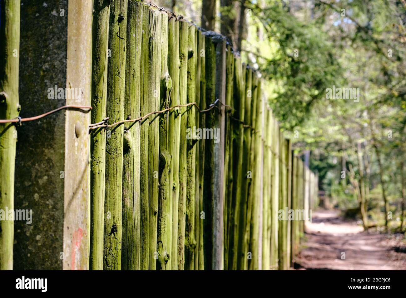 Wooden fence along park hi-res stock photography and images - Alamy