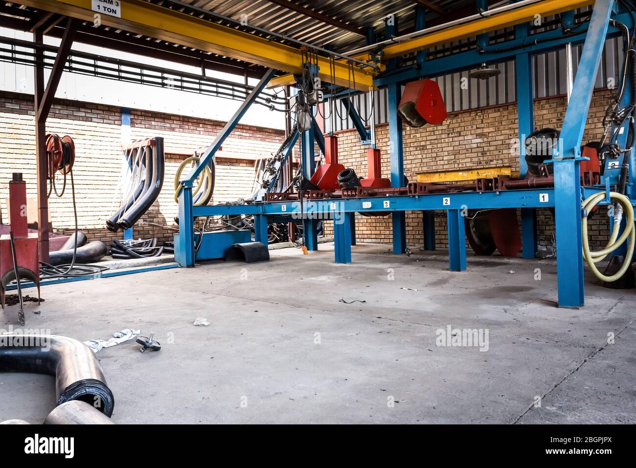 Rustenburg, South Africa February 9, 2015 Empty steel and pipe