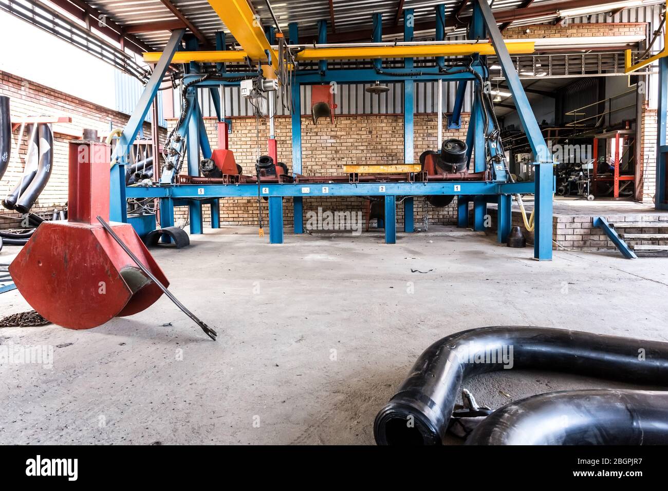 Rustenburg Steel Rustenburg, South Africa - February 9, 2015: Empty steel and pipe ...