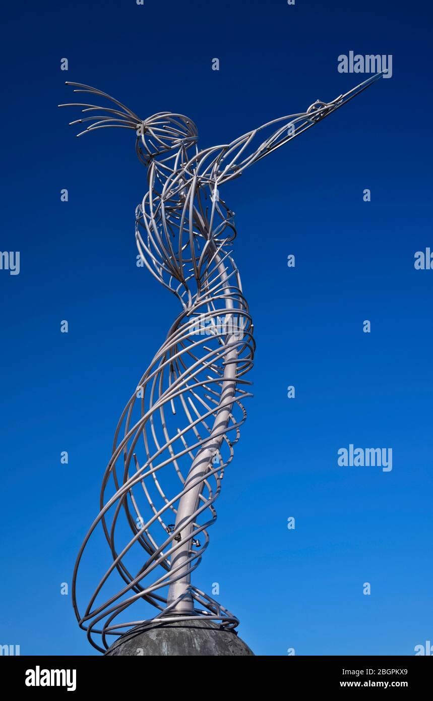 Ireland, County Antrim, Belfast, Beacon of Hope sculpture on Oxford