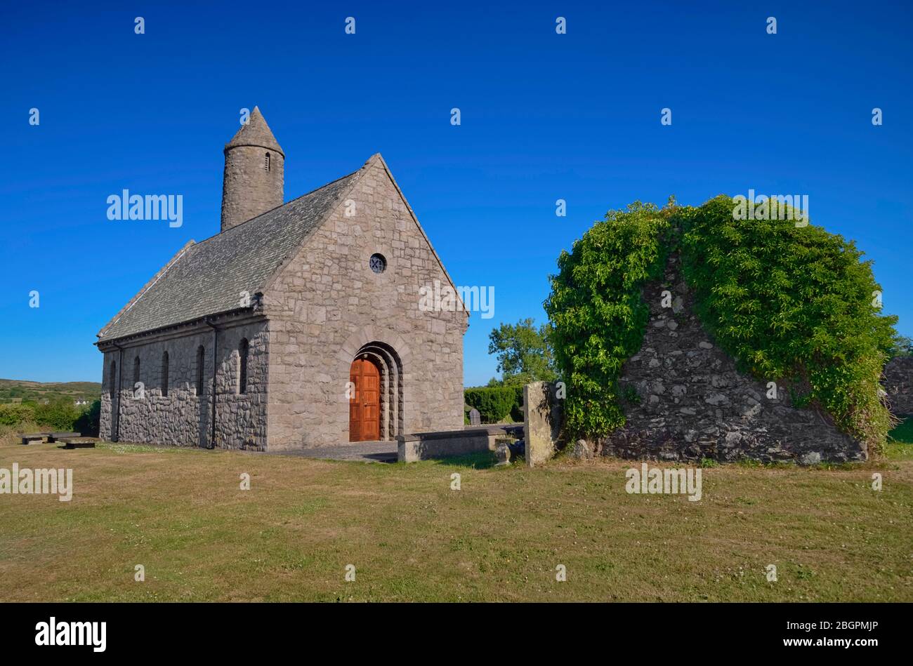 Ireland, County Down, Saul, Commemorative church built in 1933 on the site of St Patrick's first church in Ireland. Stock Photo