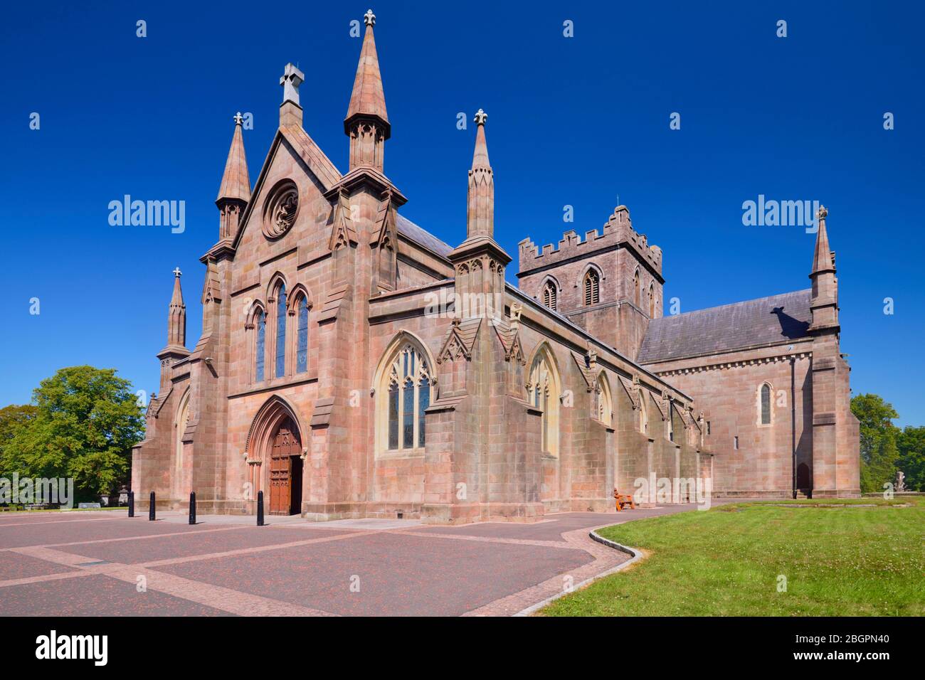Ireland, County Armagh, Armagh, St Patrick's Church of Ireland Cathedral., view of the facade. Stock Photo