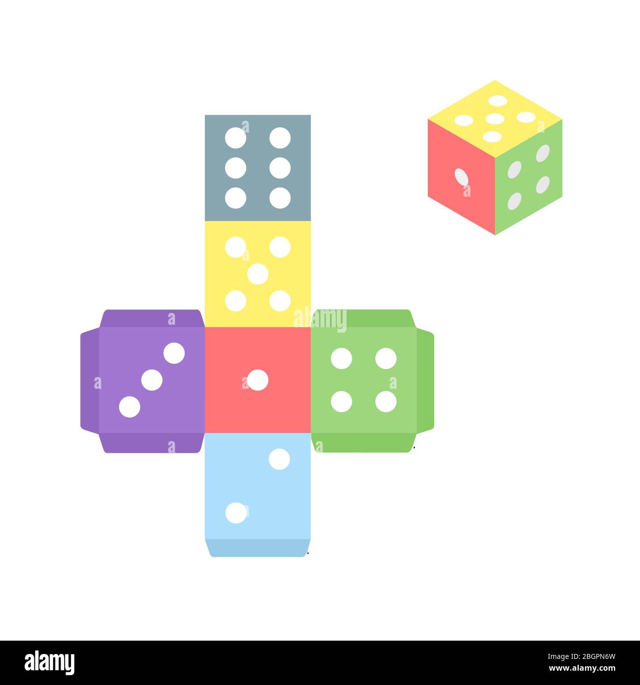 Paper Cube for Children Games and Decoration. Stock Vector - Illustration  of craft, pattern: 32942967